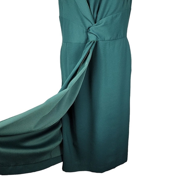 NWOT Ann Taylor Twist Front Green Sheath Dress - Picture 2 of 8